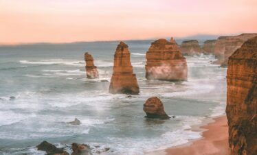 rock formation on seashore